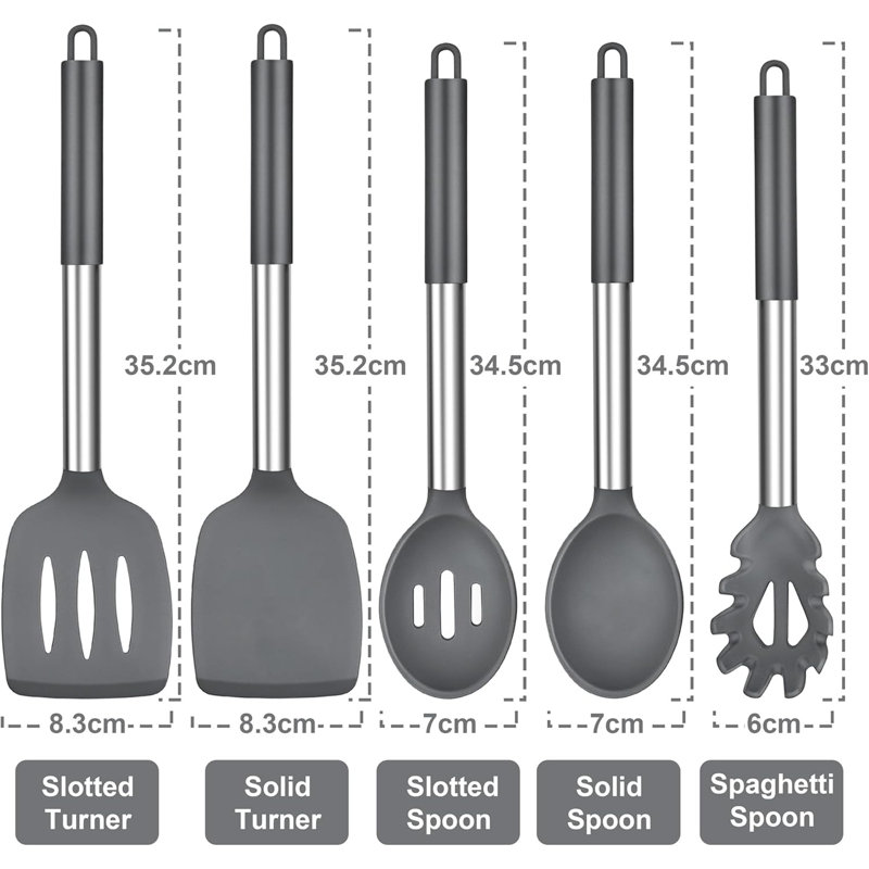 LIFEWITA 5 Utensil Set, Grey