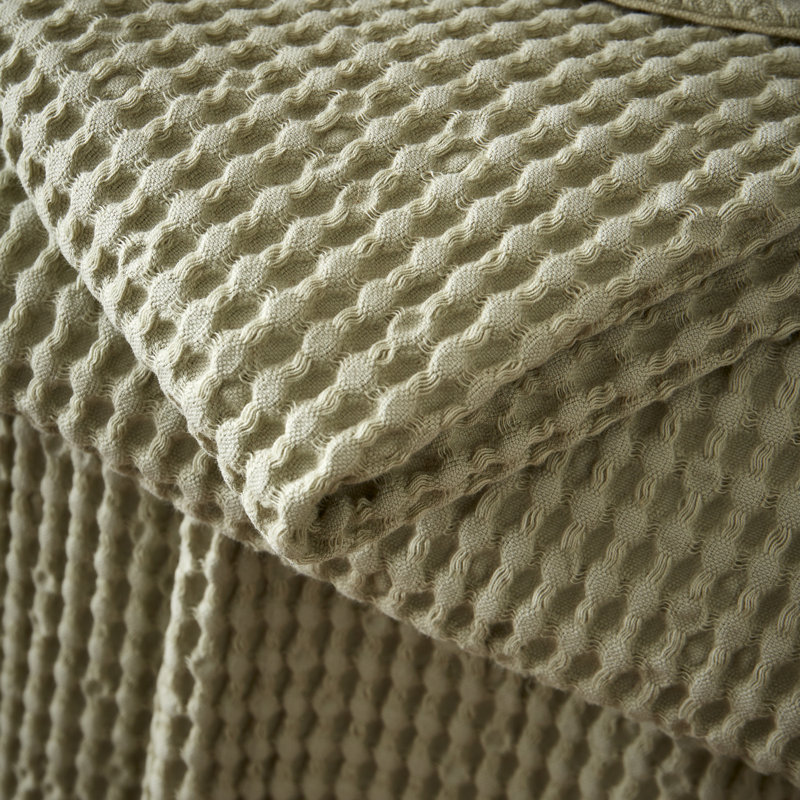 Jaipur Chunky Waffle Waffle Throw Blanket, Sage Green