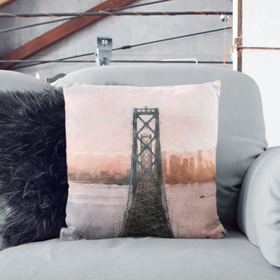 Bridge in San Francisco Cushion with Filling