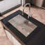 Évier de cuisine en acier inoxydable, à simple cuve, lavabo encastré à la main en nickel brossé, avec bonde et crochet standard Us