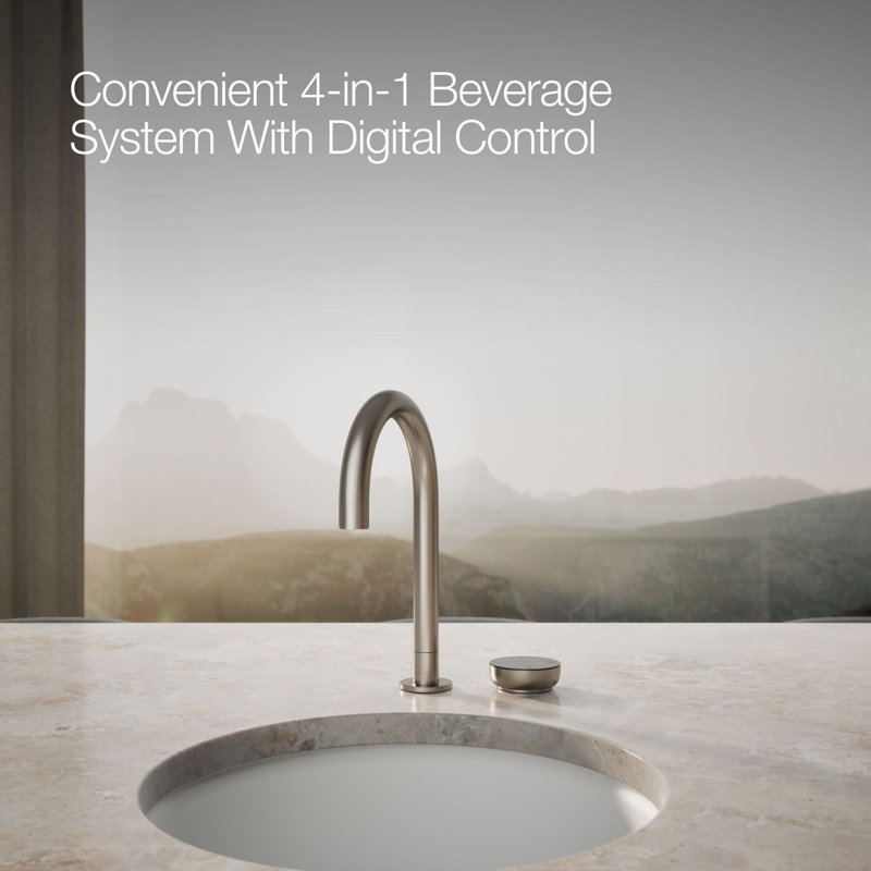 Aquifer4-In-1 Short Arc Beverage Faucet, Stainless Steel