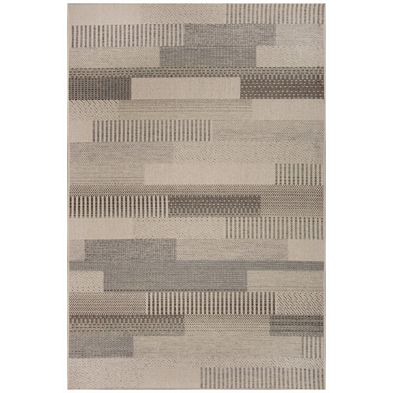 Tapis intérieur / extérieur Camina Bands, Rectangle 3 pi 3 po x 4 pi 11 po