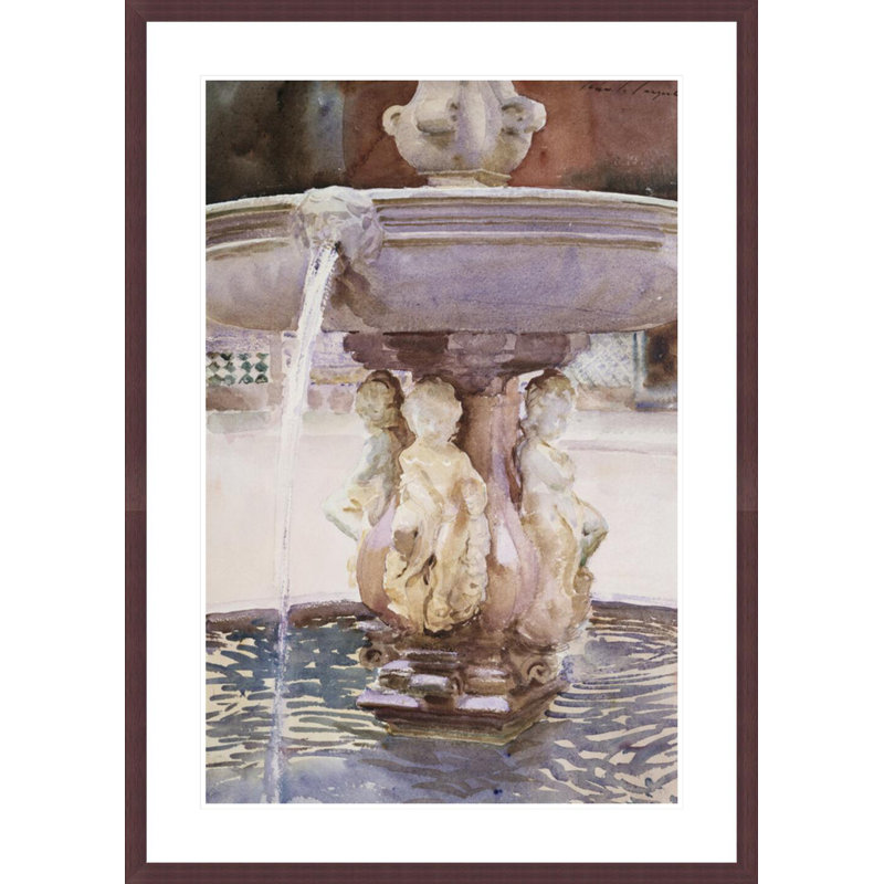 Fontaine espagnole par John Singer Sargent, impression giclée sur cadre, H 41,5 po x l 29,7 po