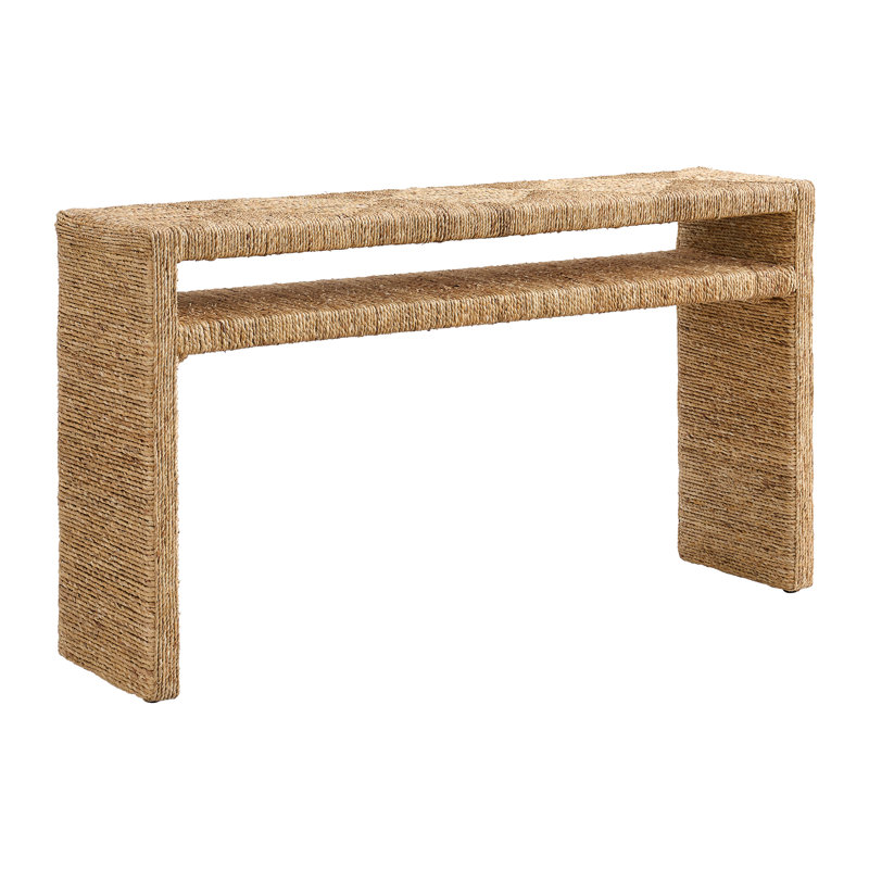 Claybrook Natural Rectangular Sofa Console Table With Storage