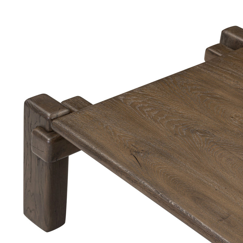 Marcia Solid Wood Coffee Table, 13.75" H x 70.75" L x 31.5" W, Grey Reclaimed French Oak