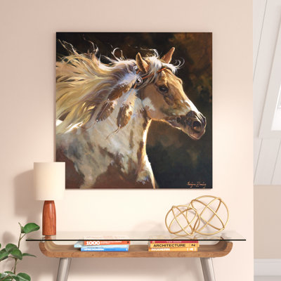 «Spirit Horse» par Carolyne Hawley - Estampe numérique sur toile tendue avec châssis