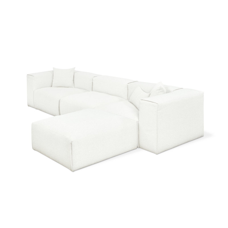Nest Modular 4-PC Sectional, Bone Boucle