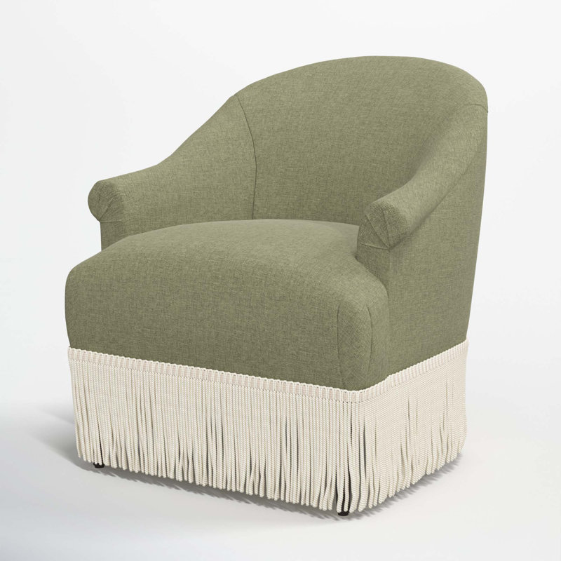 Fauteuil à oreilles Callie, Lin laurier texturé Zuma, Ivoire
