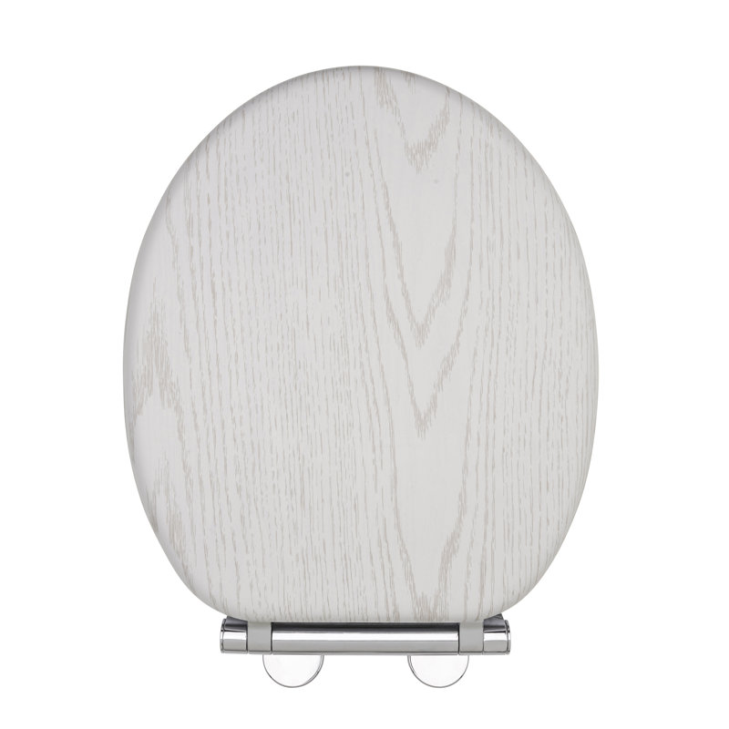 Oak Effect Soft Close Oval Hard Toilet Seat