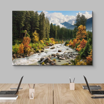 Autumn Fall " Autumn Fall Vibrant Tree Forest River Nature Wildernes "