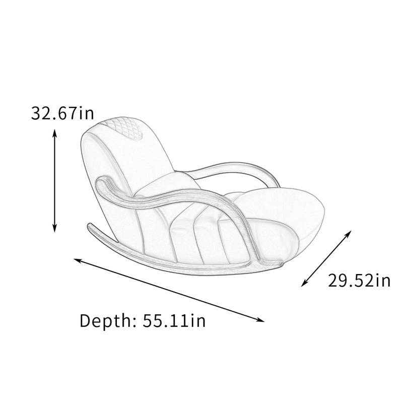 Chaise berçante ergonomique moderne en bois massif