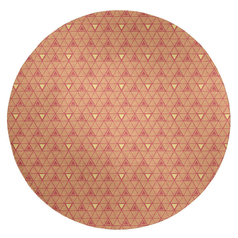 Chenille Geometric Indoor Rug, Round 5'