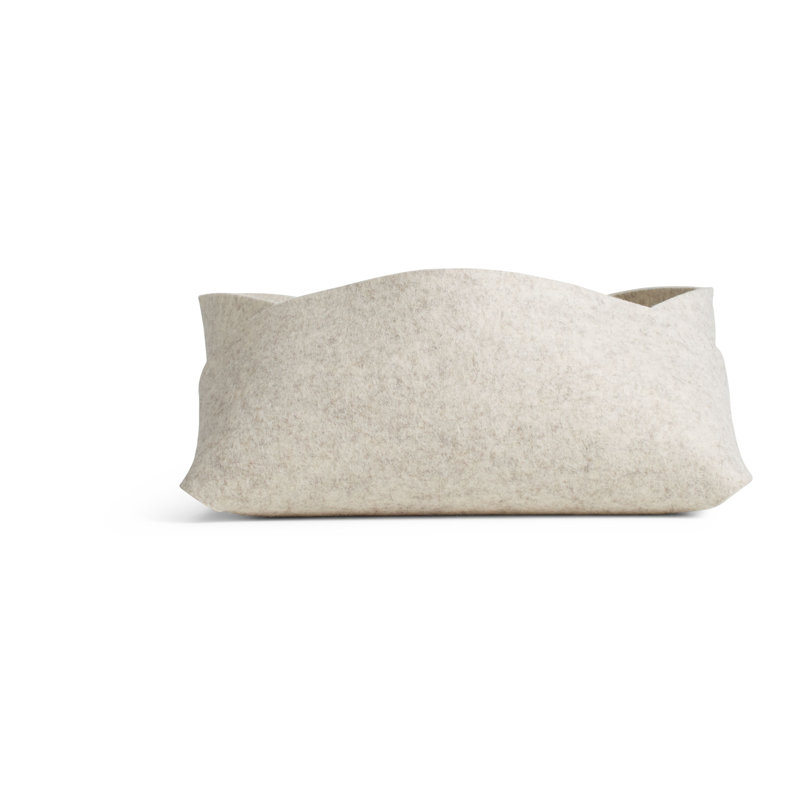 Double Tuck Decorative Basket, 6" H x 13" W x 10" D, Heathered Off-White