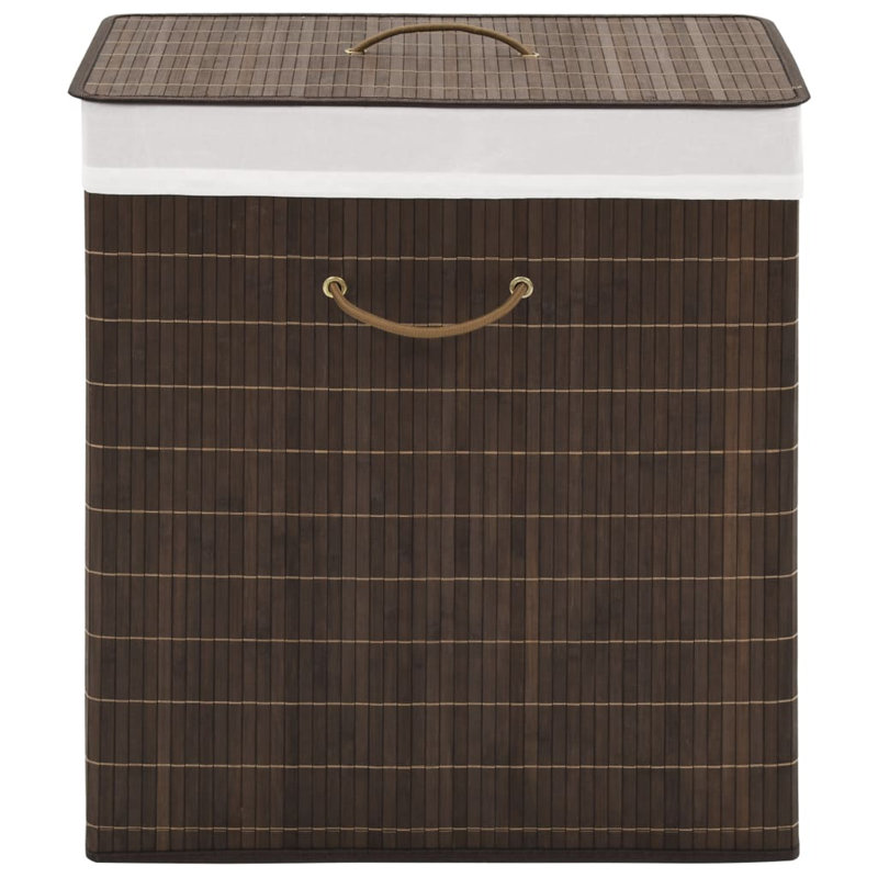 vidaXLCollapsible Laundry Basket Laundry Bin Dirty Clothes Hamper Round Bamboo, Medium (23.6" H x 15.7" W x 11.8" D)