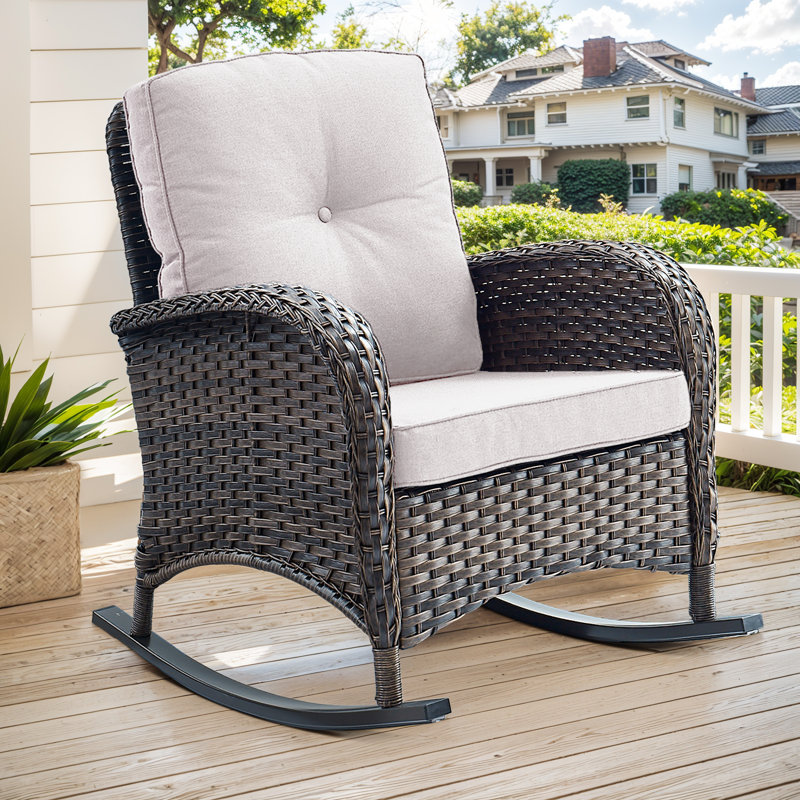 Chaise berçante d'extérieur Gaetanino, Brun, Beige