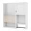 Pharmacie de salle de bain avec miroir 29 po x 28 po, armoire de rangement murale avec porte, tablette réglable et barre à serviettes-1380723680