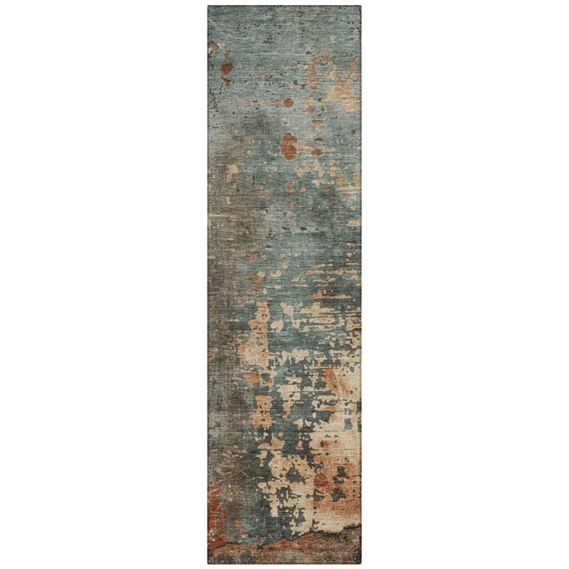 Elon Blue Washable Indoor-Outdoor Rug, 10' x 14'