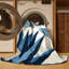 Tapis beige / bleu marine à motif géométrique moderne et contemporain lavable à la machine Ortmund-1348365968