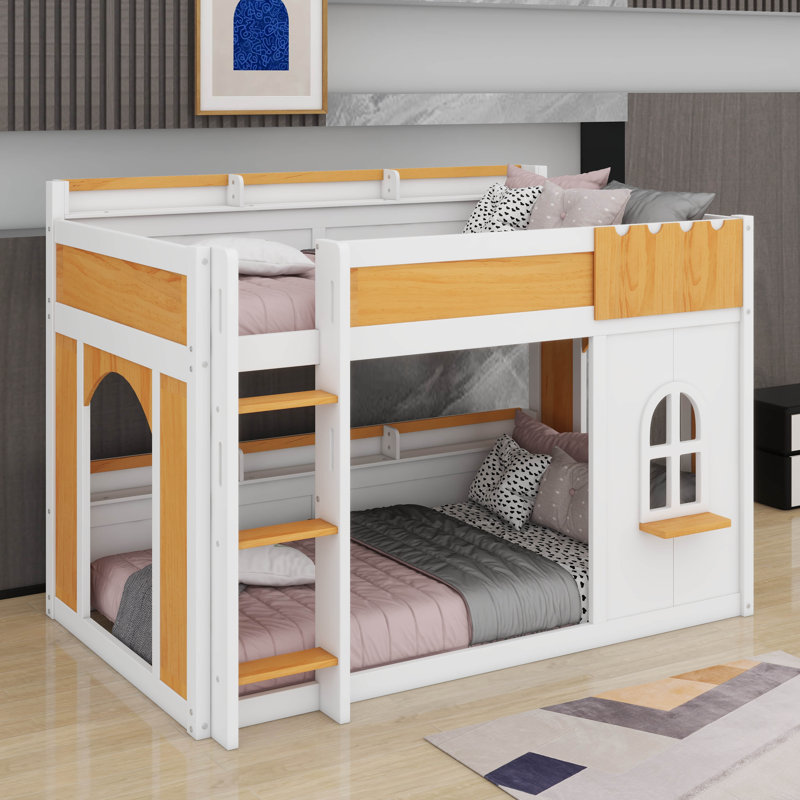 Twin Over Twin Bunk Bed With Shelves