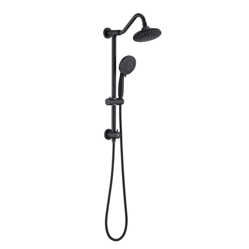 6 Inch Rain Shower Head With Handheld Shower Head Bathroom Rain Shower System, Matte Black