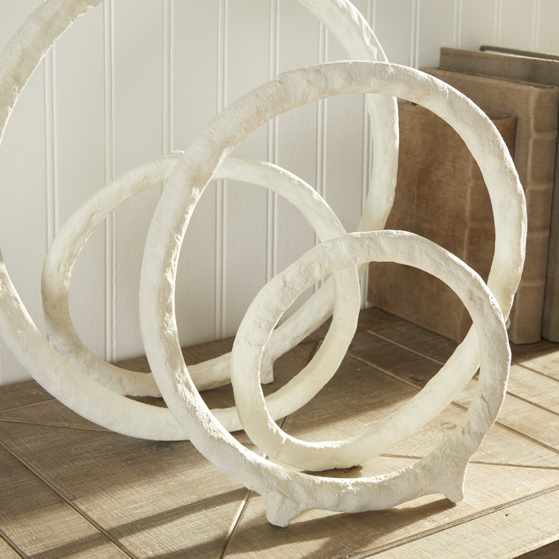 2 Piece Eldon Sculpture Set, 13" H x 13" W x 3.5" D, White