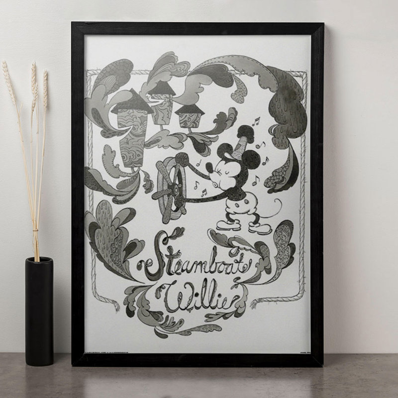 Mickey Mouse Steamboat Willie - Picture Frame Graphic Art