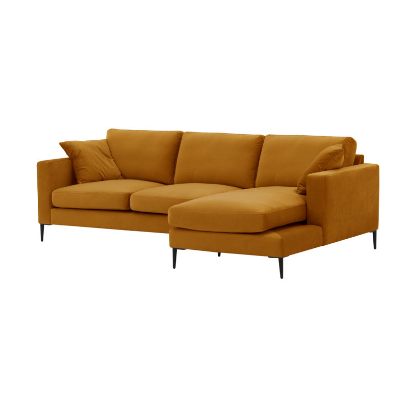 Bansom 3 Seater Corner Sofa , Mustard, Right Hand Facing