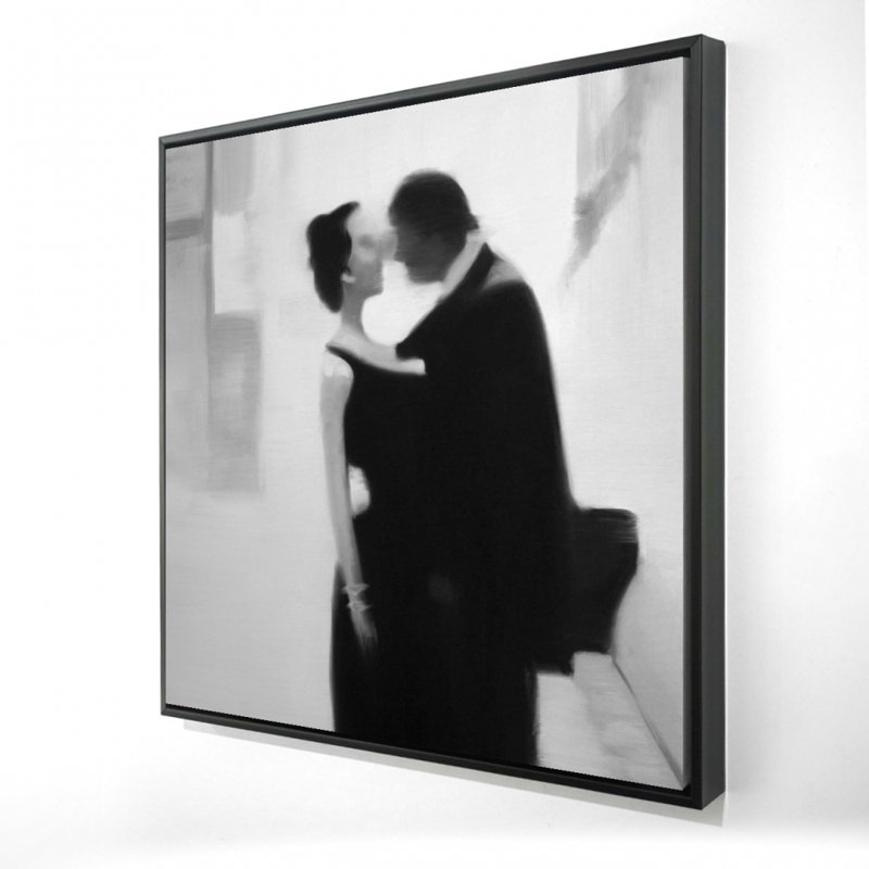 "Couple dans la rue" sur toile, 24" H x 24" W