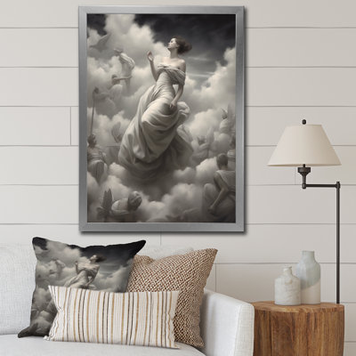 Ascendant Grace, surréalisme noir et blanc sur toile