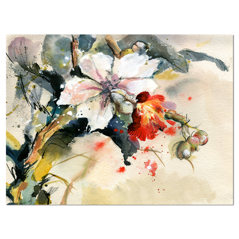 « orchidées floral », reproduction d’art sur toile tendue, H 30 po x l 40 po x P 1 po