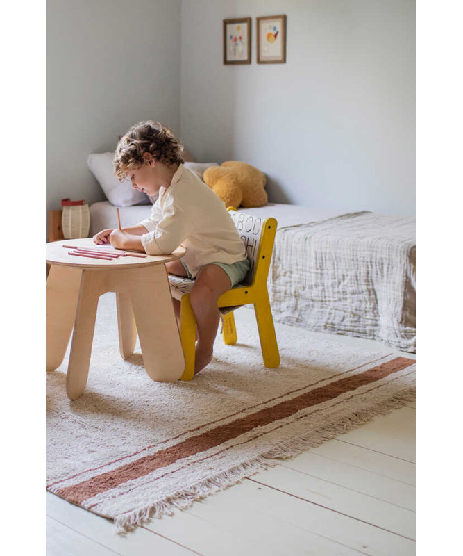 Little Chefs Rectangle Hand Tufted Cotton Area Rug in Natural/Toffee, Rectangle 3' x 4'3"