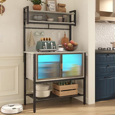 5 Tier Microwave Stand with LED Lights