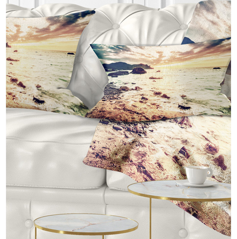 Coussin lombaire seascape avec une vue paysages, Rectangle 12" x 20"