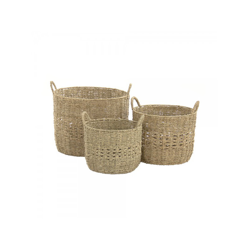 Hand Woven Decorative Basket, 9.5" H x 11.75" W x 11.75" D