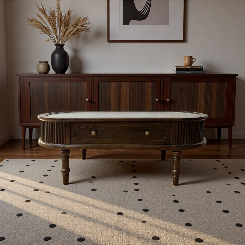 Table basse de style minimaliste américain, Marron foncé