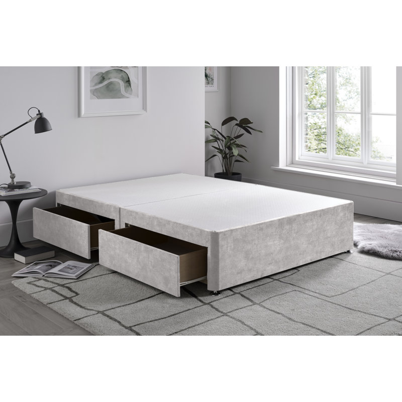 Marble Divan Bed Base, Single (3'), Platinum, No Drawers