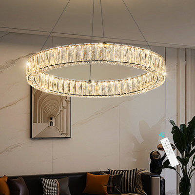Modern Dimmable Led Crystal Ring Chandelier