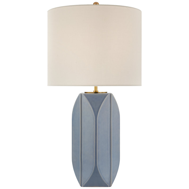 kate spade new york Carmilla Medium Table Lamp, Polar Blue Crackle