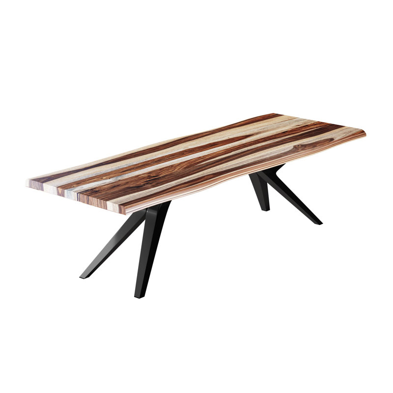 Table de salle à manger Geosvani, L 40 po x L 108 po, Brun / brun clair