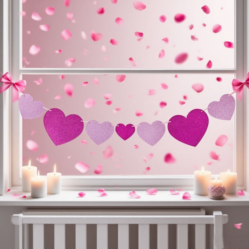 6 pièces de décoration de drapeau à suspendre pour la Saint-Valentin