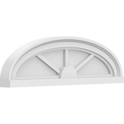 Fronton elliptique en PVC de qualité architecturale à 3 rayons l 24 po x H 7 po x P 2 po