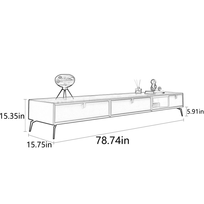Meuble télé simple et créatif Rock Board, 78.74"