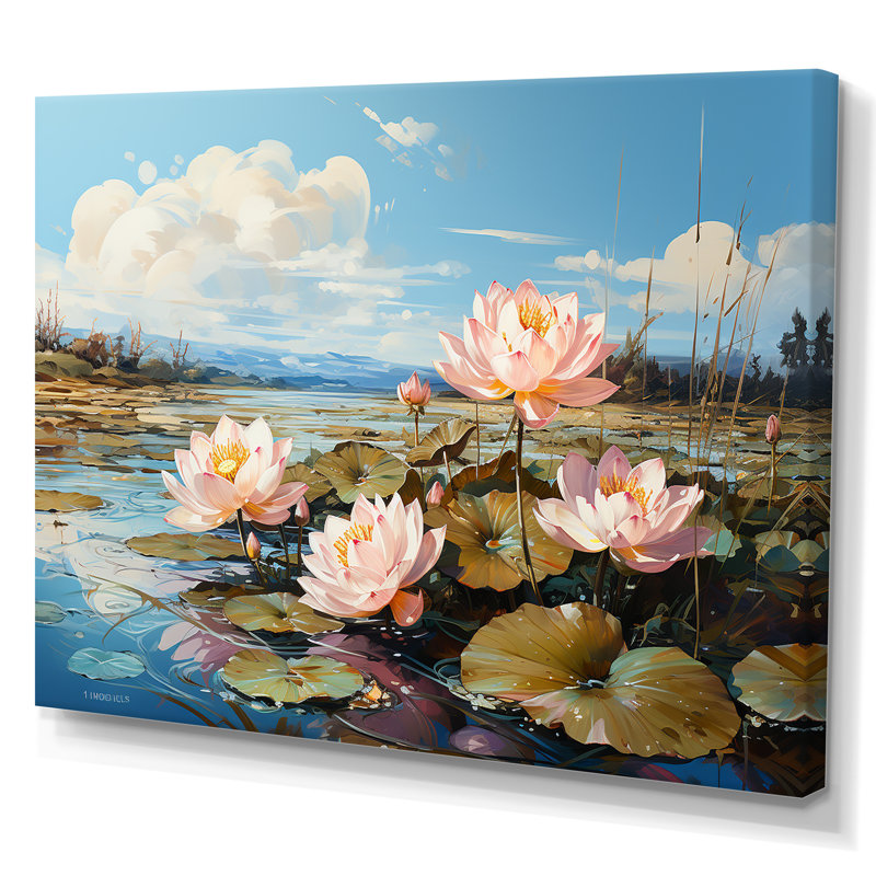 «By The Lake Lotus», impression sur toile, Toile tendue, 12" H x 20" W