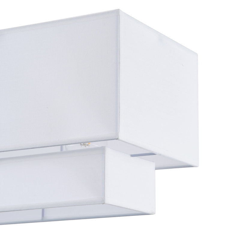 Luminaire suspendu à 3 ampoules blanc mat à couvercle à intensité variable