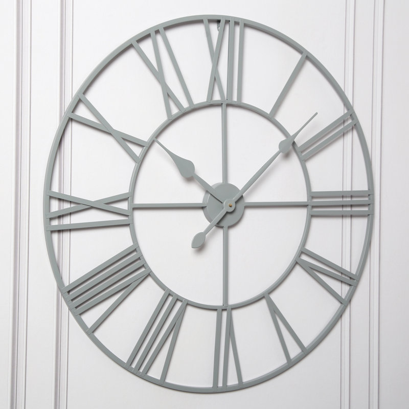 Elienor Iron Wall Clock, 80cm H x 80cm W x 4cm D, Grey