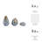 Set Of 3 3/7/9" Herod Ceramic Vases