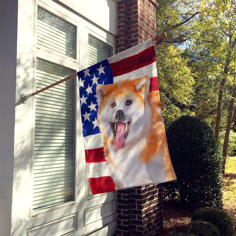 Drapeau de maison en polyester à 2 côtés Shahnur, Akita orange