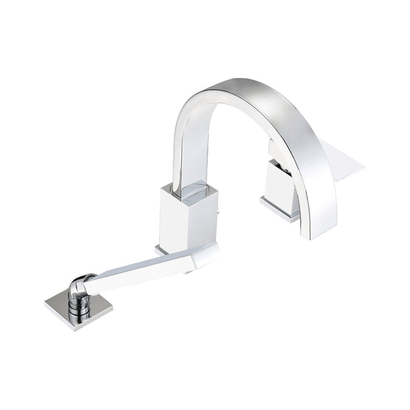 Deck Mounted Waterfall Tub Filler - 4" Package Height And Stainless Steel Hose 3 Roman With Design 9.87 Lb Product Weight