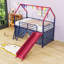 Lit mezzanine simple avec glissade et rideau-419665814
