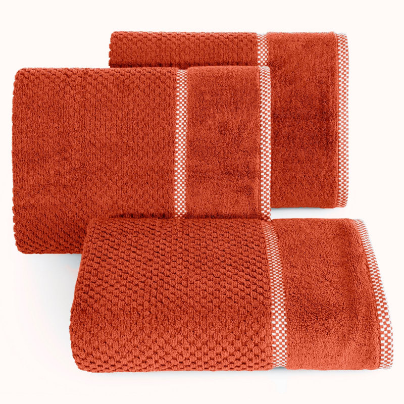 Liebhilde Midweight Jacquard Bath Towel, Orange